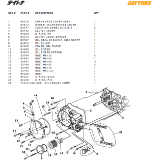 Daytona Kopplingskåpa delar DT150, T-Rex